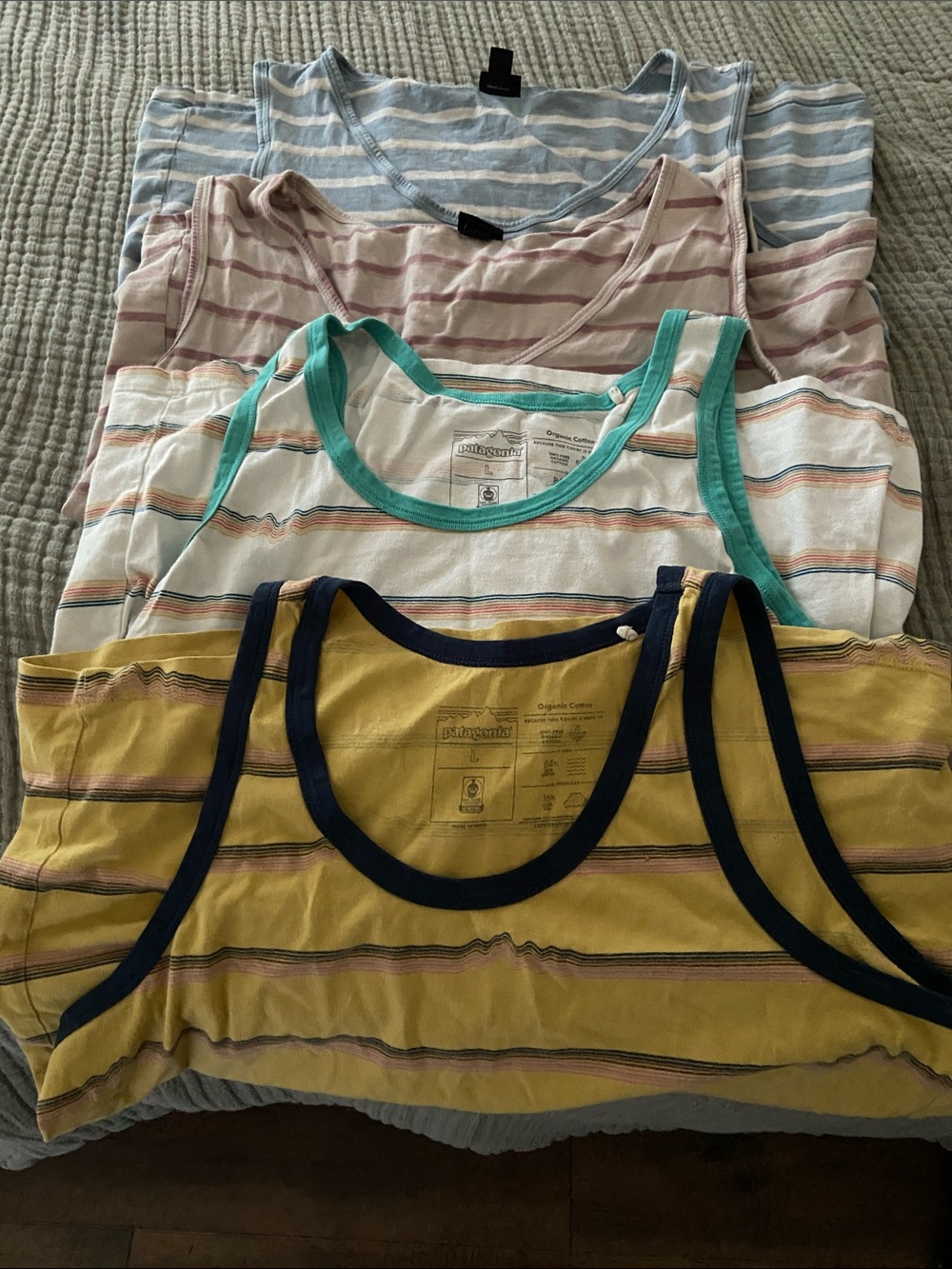 Patagonia Women’s Large LOT 4 striped tank tops